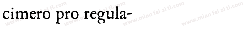 cimero pro regula字体转换